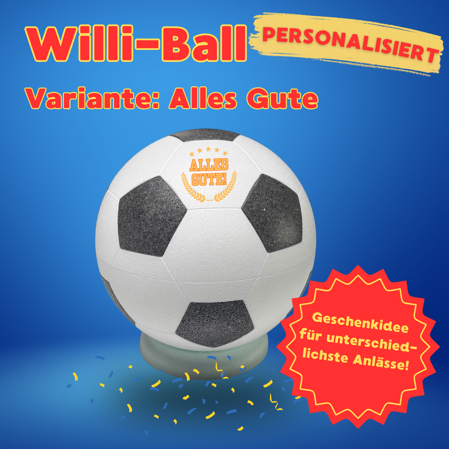 Willi-Ball "Alles Gute" - Getränkekühler Fußball
