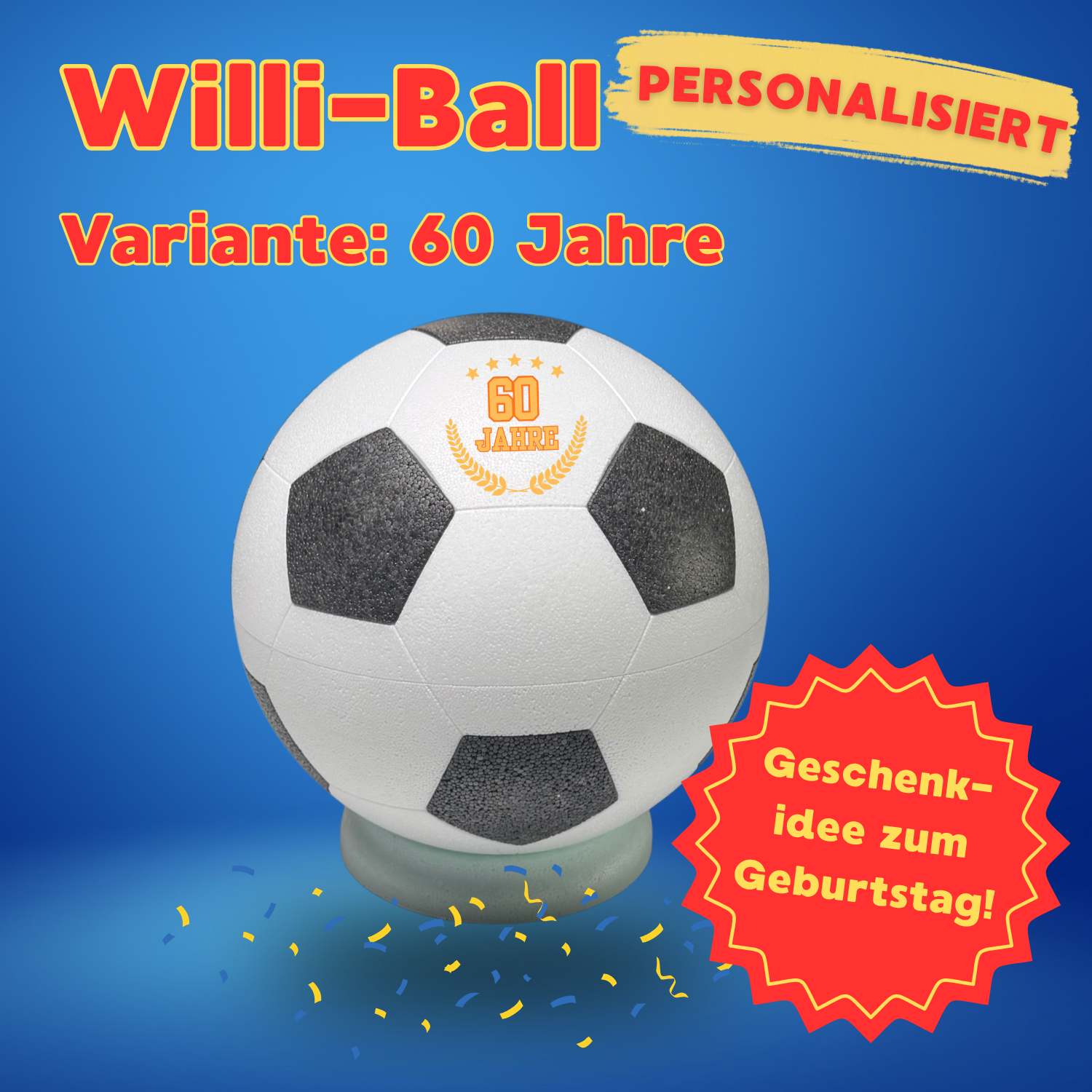 Willi-Ball "60 Jahre" - Getränkekühler Fußball