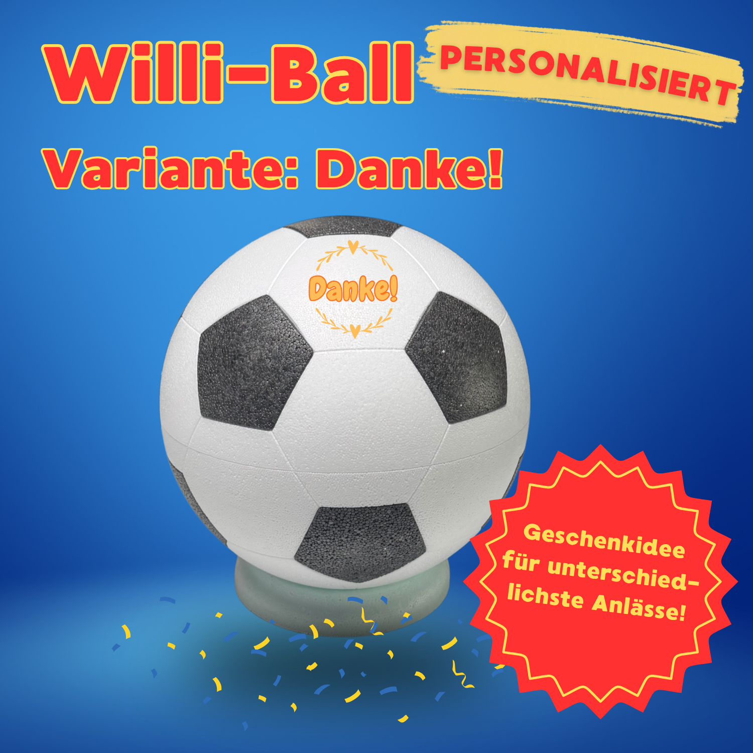 Willi-Ball "Danke" - Getränkekühler Fußball