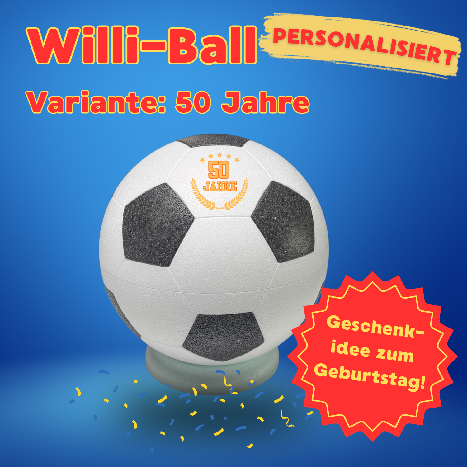 Willi-Ball "50 Jahre" - Getränkekühler Fußball